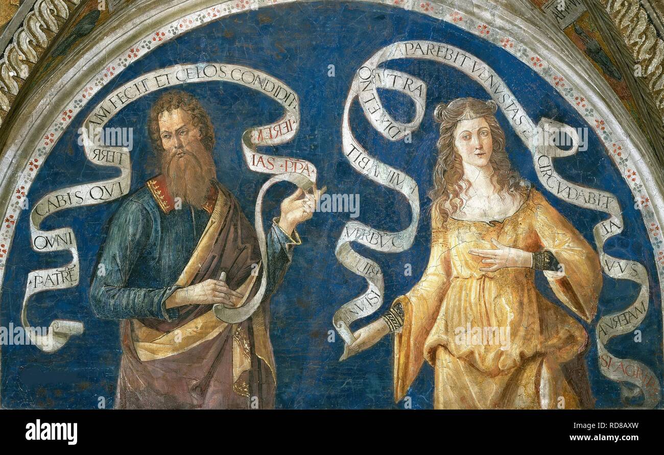 The Prophet Jeremiah and the Agrippine Sibyl. Museum: Apostolic Palace, Vatican. Author: Pinturicchio, Bernardino, Workshop of. Stock Photo