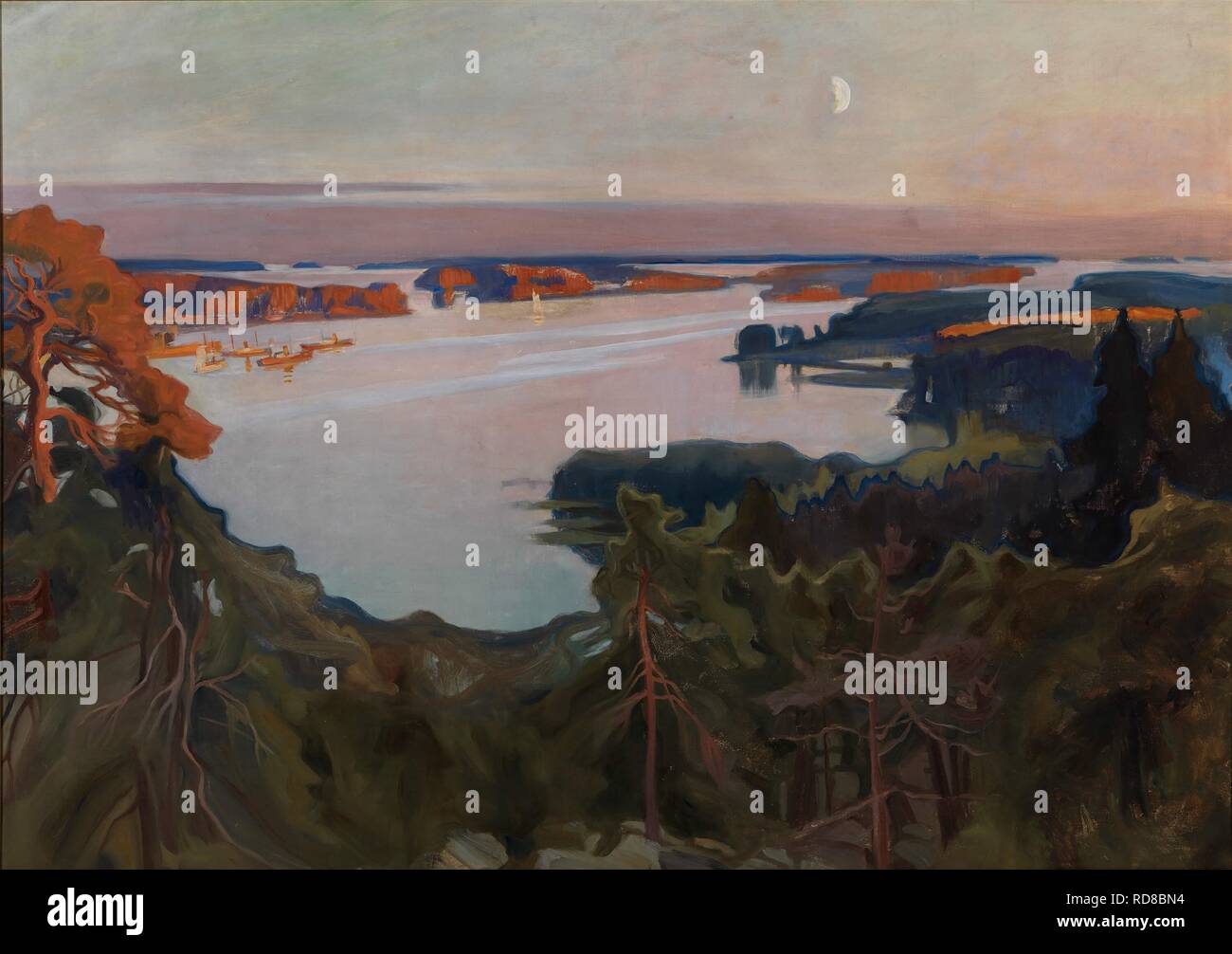 View over Haikko. Museum: Ateneum, Helsinki. Author: Edelfelt, Albert Gustaf Aristides. Stock Photo