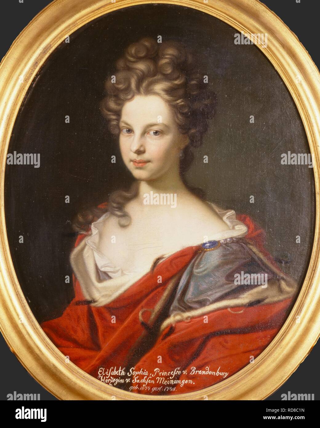 Margravine Elisabeth Sophie of Brandenburg (1674-1748), Duchess of Courland, Duchess of Saxe-Meiningen,. Museum: Stiftung Preußische Schlösser und Gärten Berlin-Brandenburg. Author: ROMANDON, GEDEON. Stock Photo