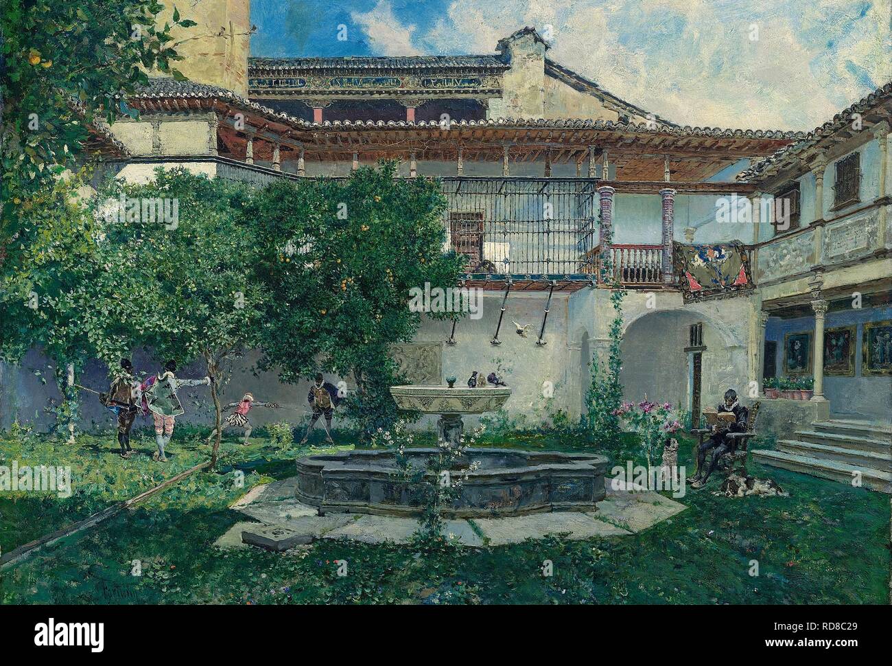 Spanish Courtyard. Museum: State A. Pushkin Museum of Fine Arts, Moscow. Author: Mariano Fortuny Marsal. Stock Photo