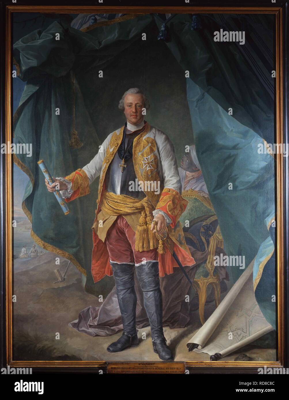 Portrait of Prince Charles Alexander of Lorraine (1712-1780). Museum: Musée de la Ville de Bruxelles. Author: PERRONNEAU, JEAN-BAPTISTE. Stock Photo