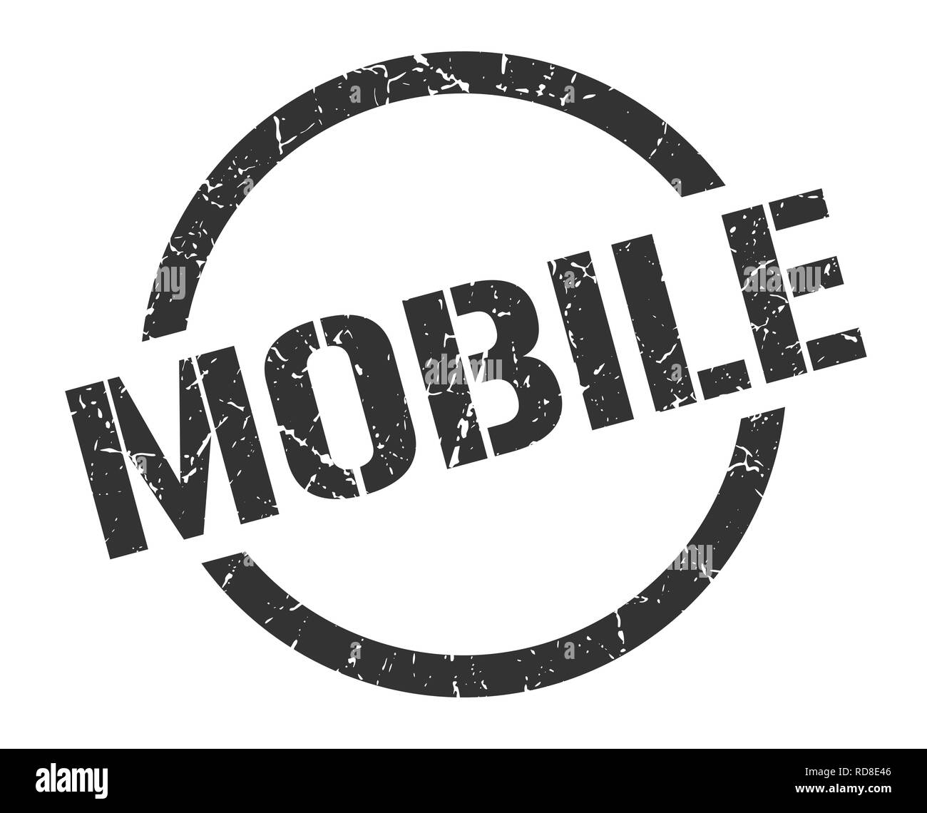 mobile black round stamp Stock Vector Image & Art - Alamy