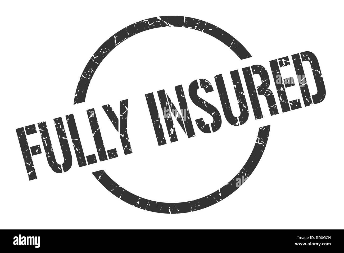 fully insured black round stamp Stock Vector Image & Art - Alamy