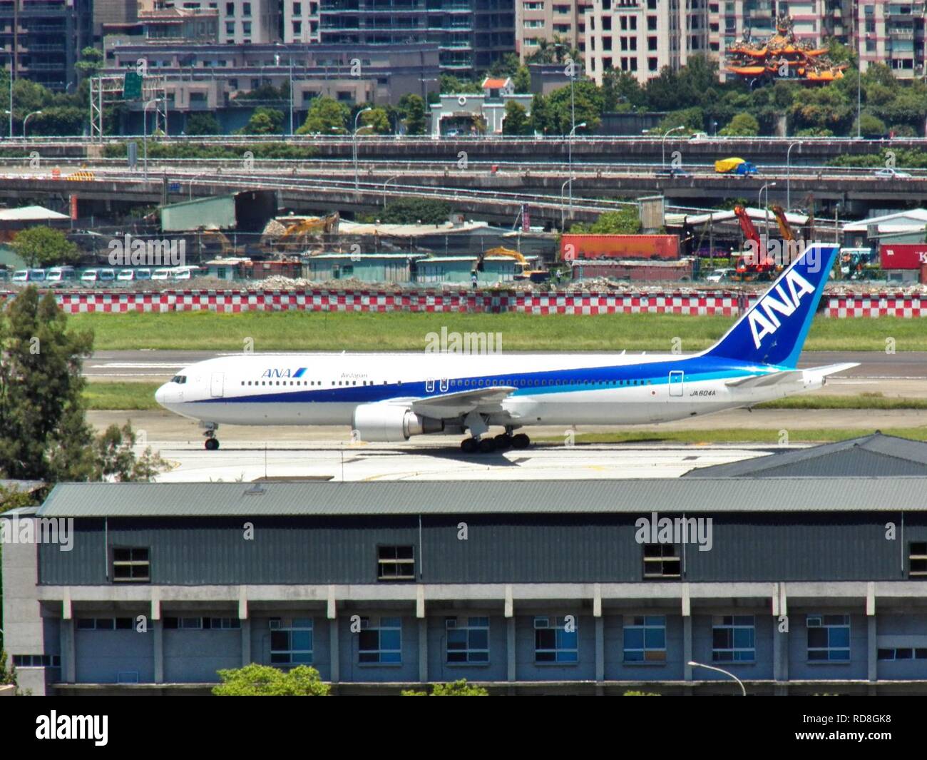 ANA JA604A at Taipei Songshan Airport 20120819. Stock Photo