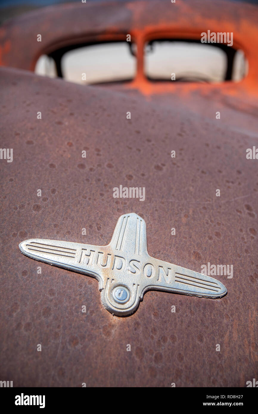 Close-up of Hudson car logo - Solitaire, Khomas Region, Namibia, Africa ...