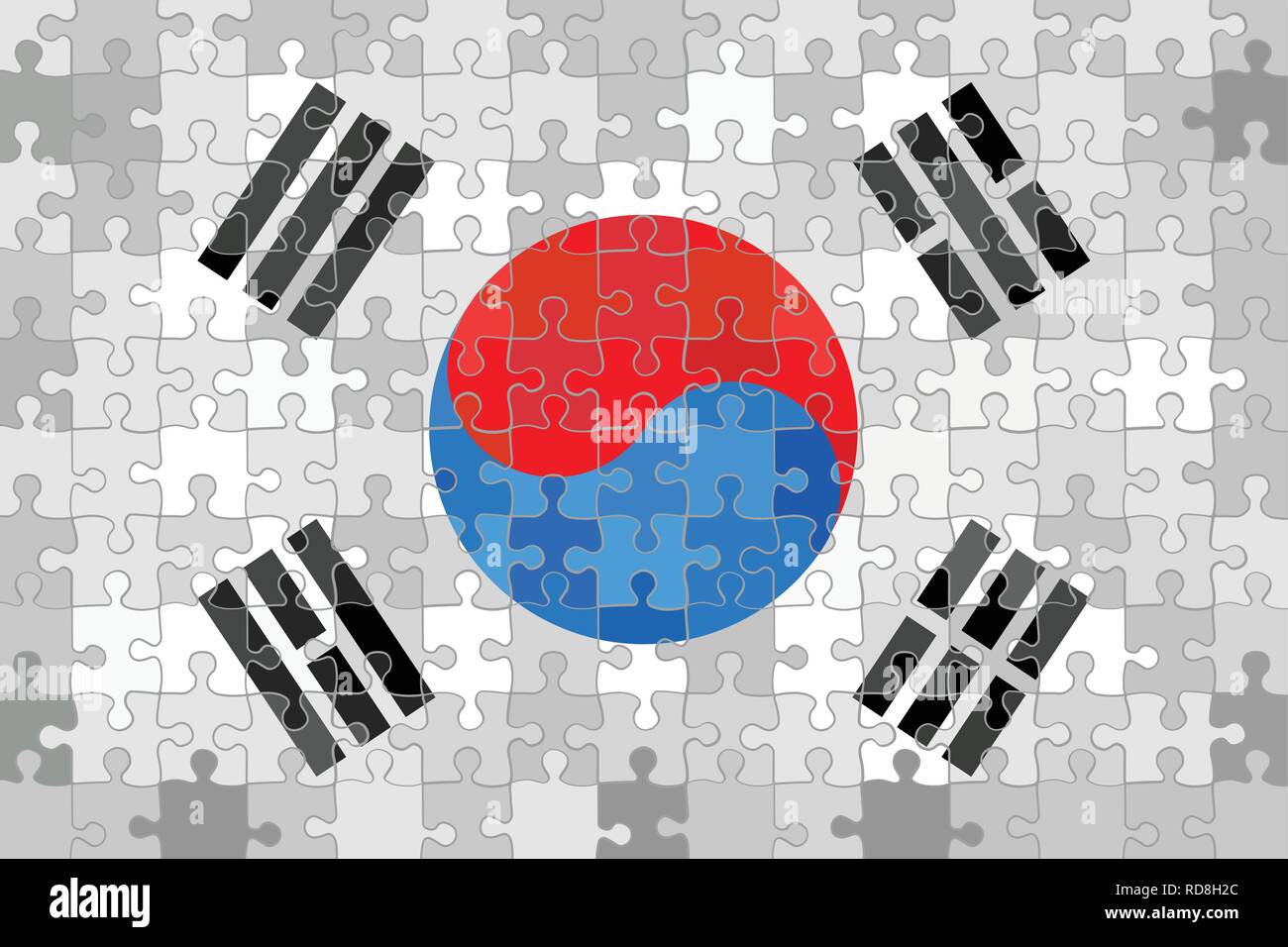 South Korea flag made of puzzle background - Illustration Stock Vector ...
