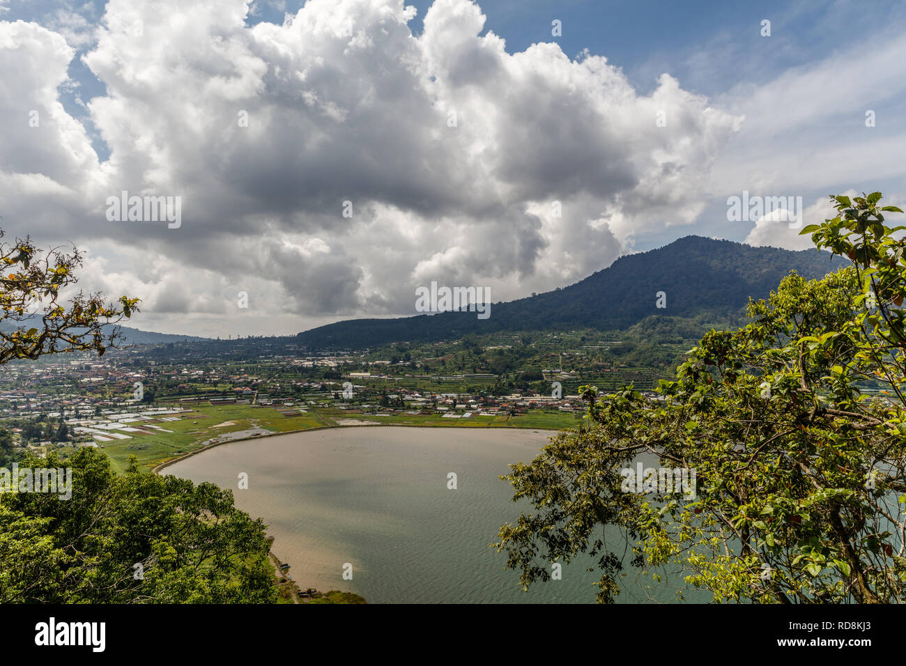 View of Buyan lake (Danau Buyan) from the top. Bedugul, Buleleng, Bali