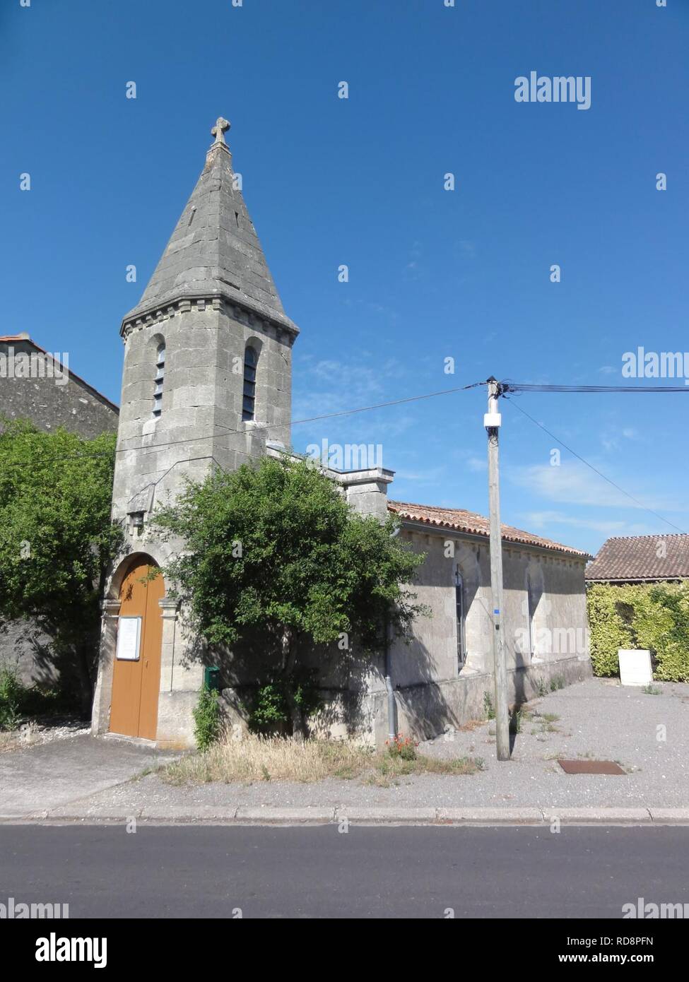 Anglade (Gironde) temple protestant. Stock Photo