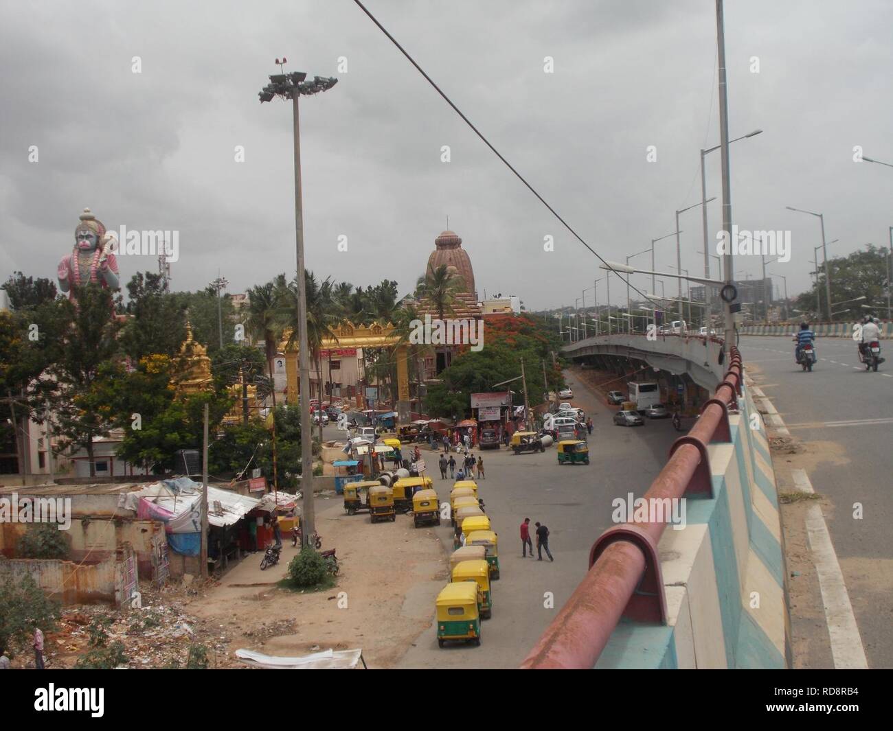 Anjaneya Swamy Idol beside Puri Jagannath Temple at Agara. Stock Photo