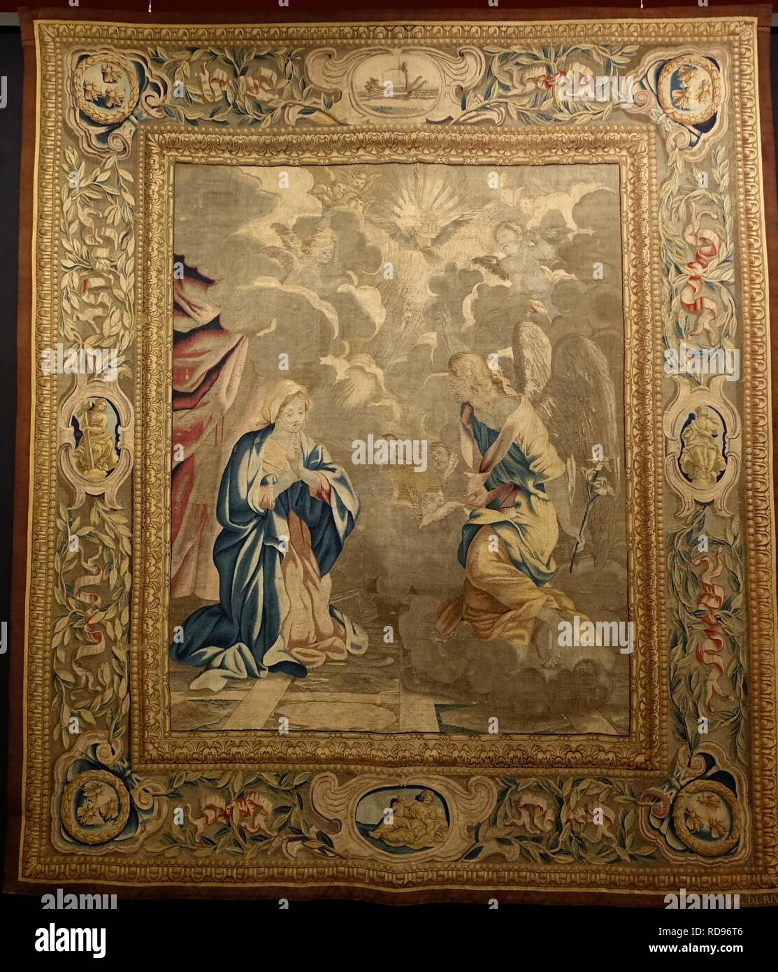 Annunciation, from the Life of Christ, Barberini Tapestries, Rome, 1644-1656 - Jordan Schnitzer Stock Photo