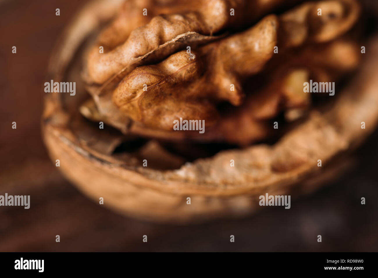 top view of walnut in nut shell as alzheimer symbol Stock Photo Alamy