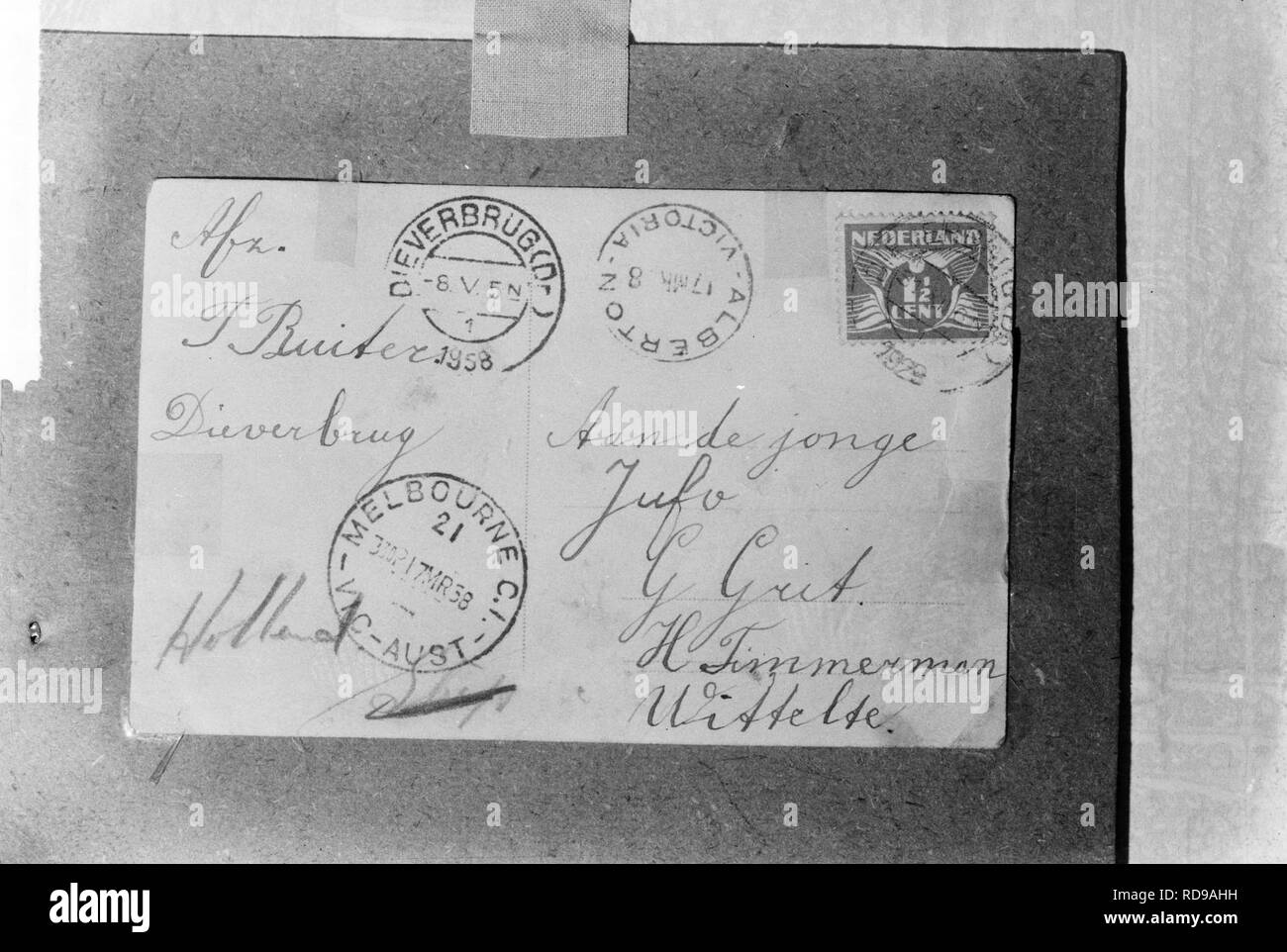 Ansichtkaart in 1929 bezorgd, nu aangekomen, Bestanddeelnr 917-4400. Stock Photo