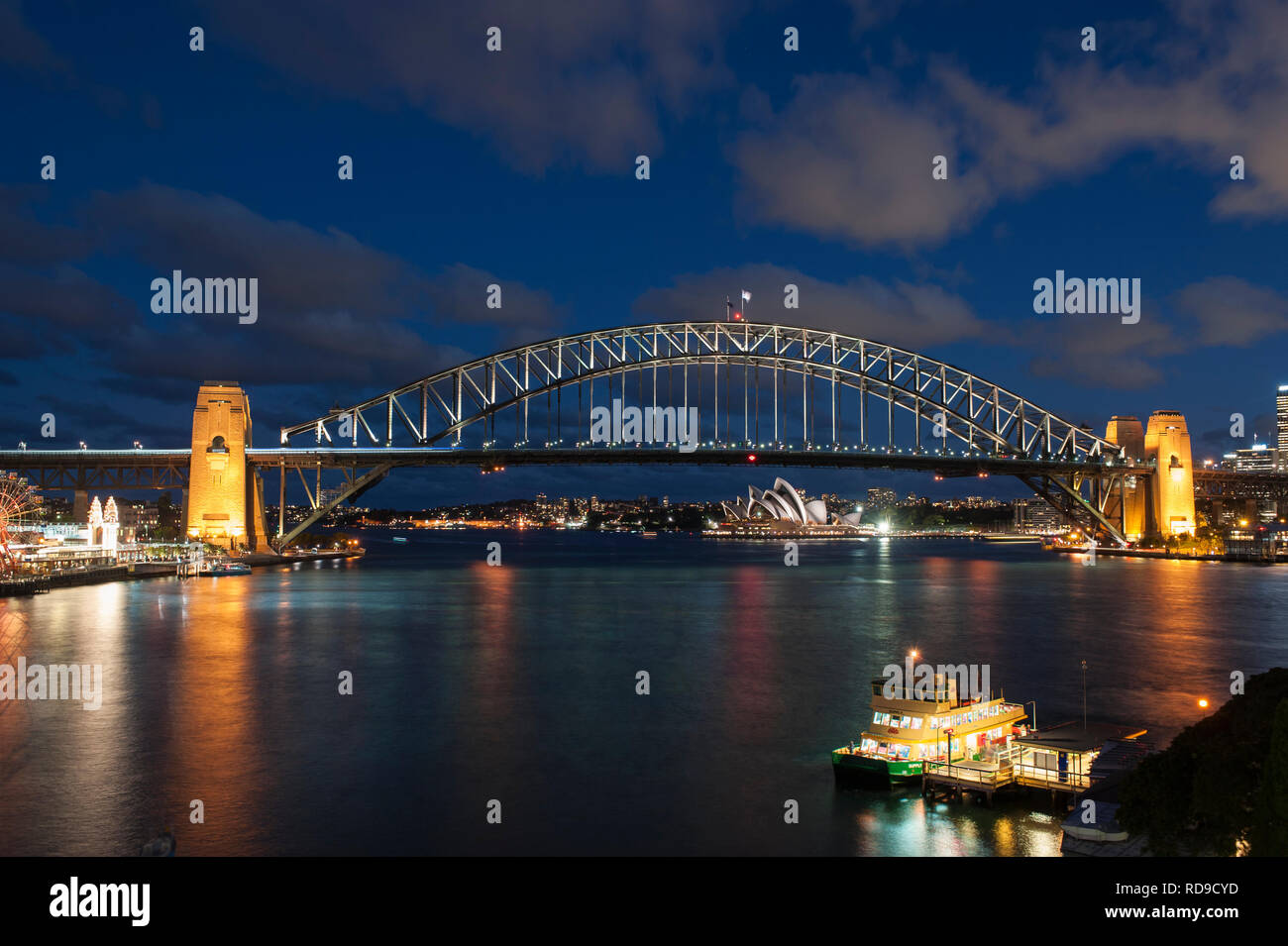 Sydney Harbour Bridge evening, Sydney, Australia Stock Photo