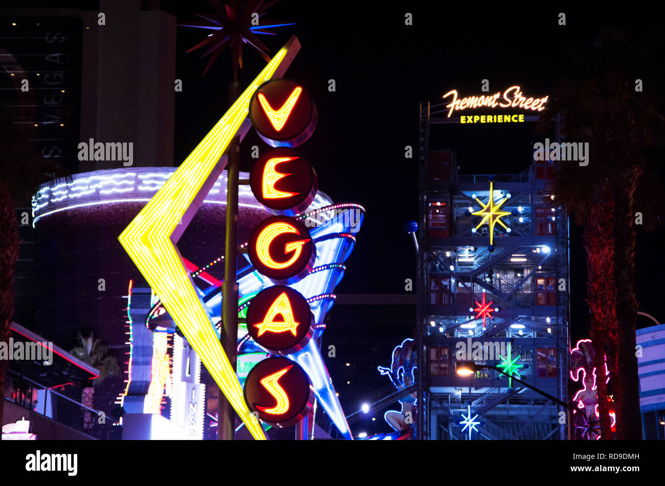 Fremont Street in Las Vegas is filled with bright and interesting neon ...