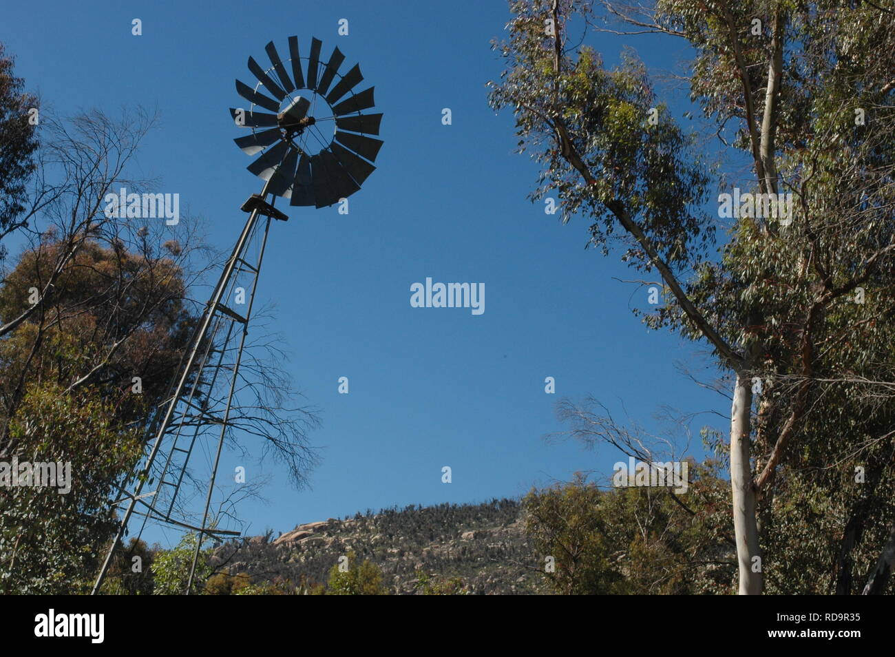 Windmill in Namadgi National Park Stock Photo