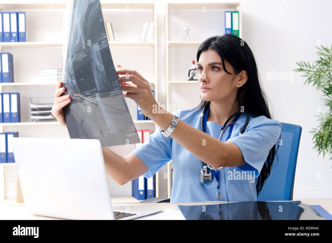 Female doctor radiologist working in the clinic Stock Photo Alamy