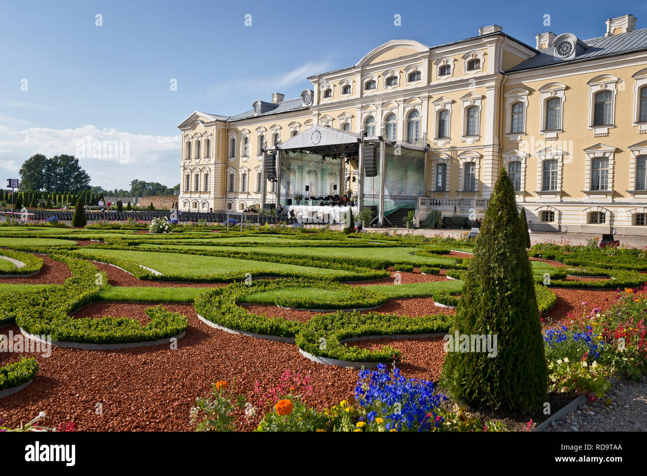 Rundales palace prepared for classical music concert, Latvia Stock Photo