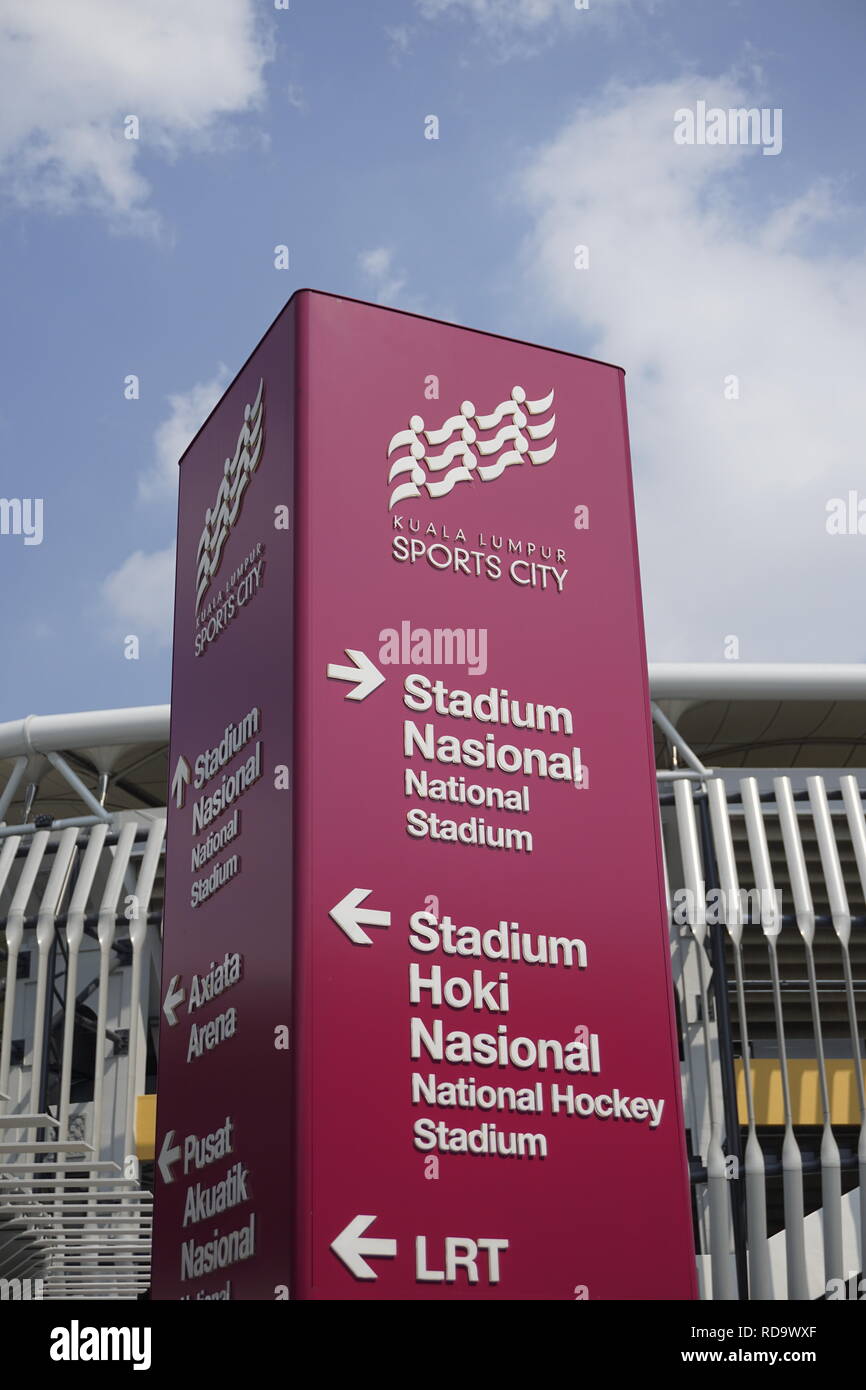 signage at Bukit Jalil sports complex, Malaysia Stock Photo Alamy