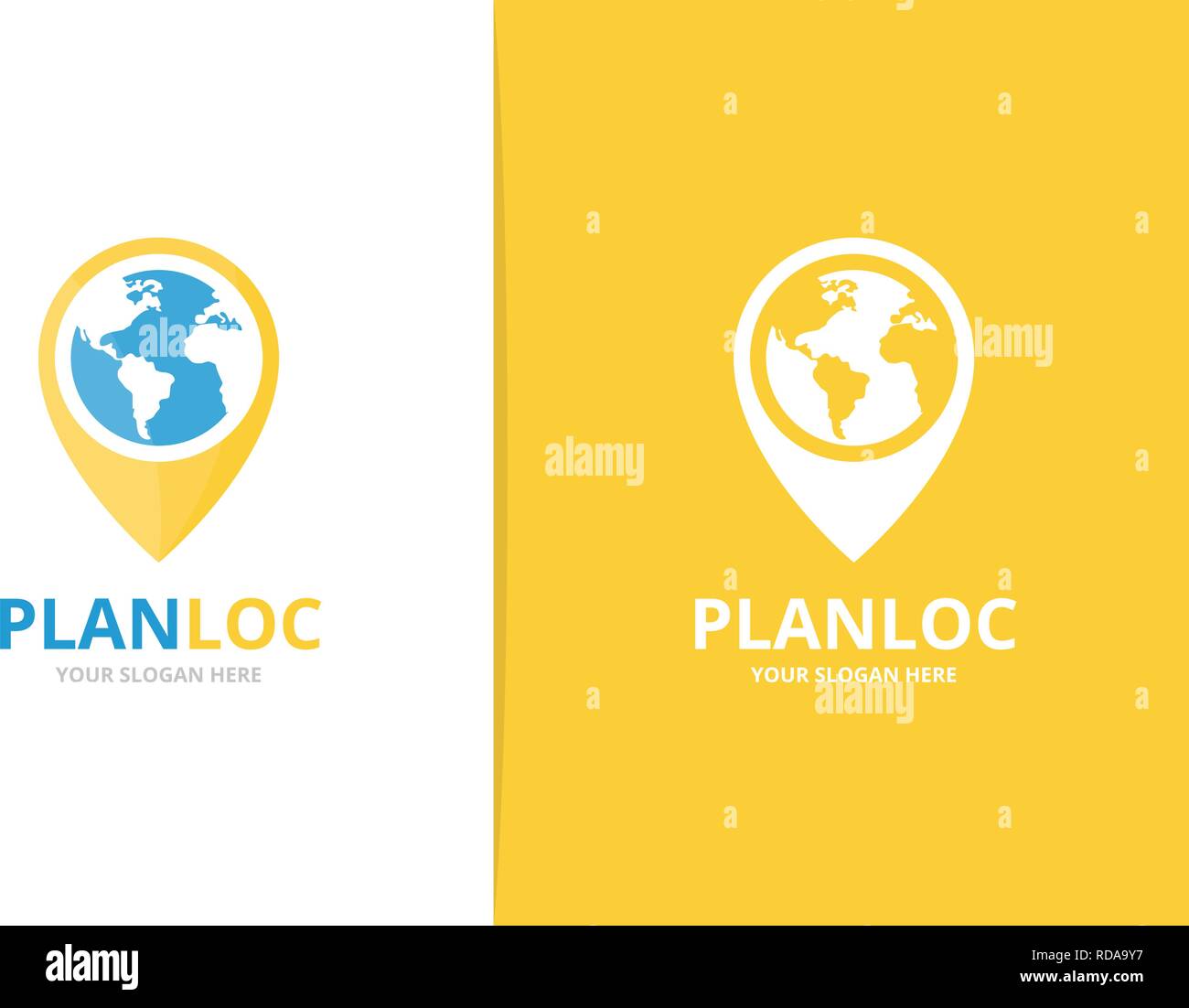 Vector world and map pointer logo combination. Earth and gps locator ...