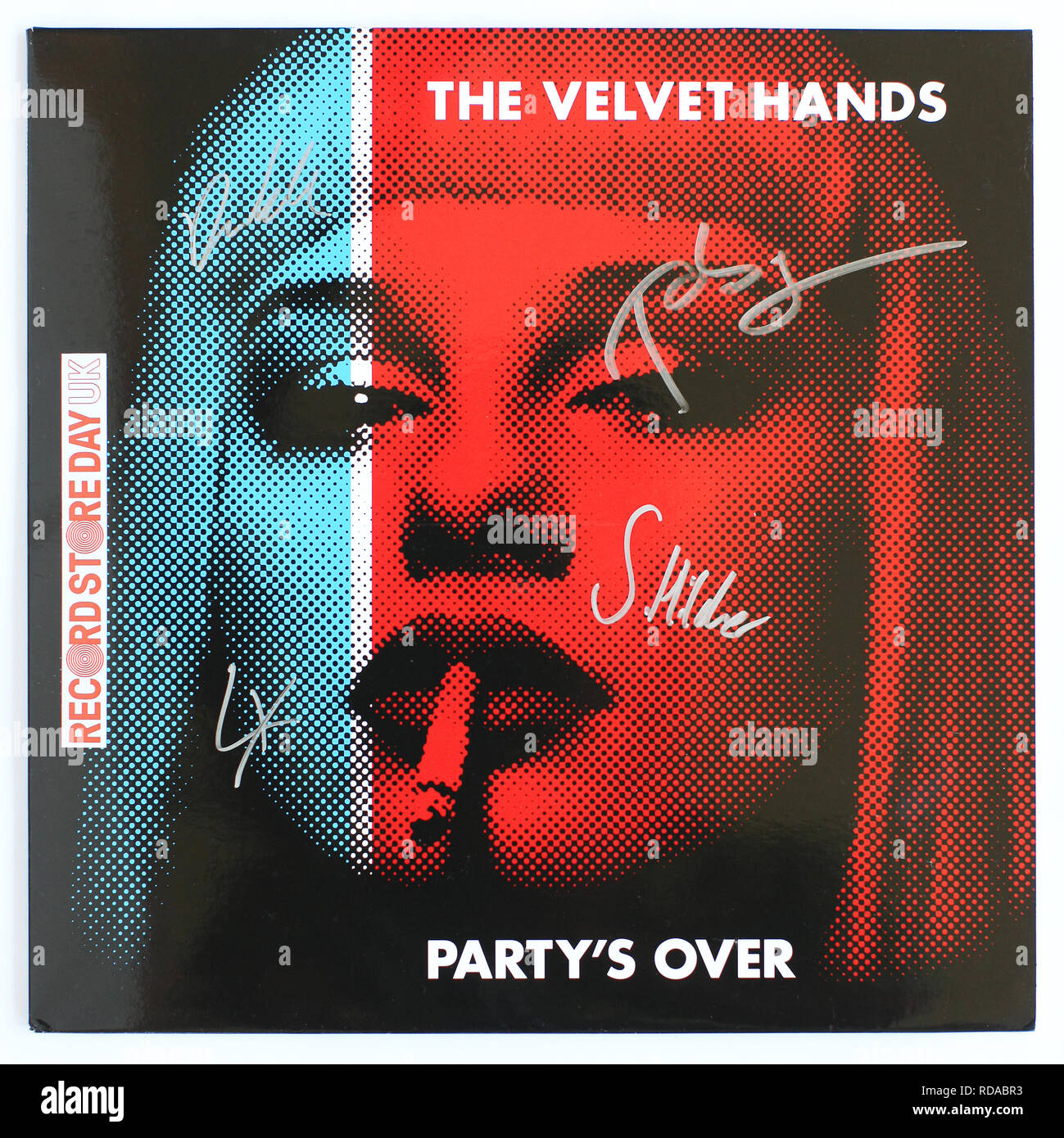 The cover of Party’s Over by The Velvet Hands. 2017 debut album on Easy Action Records - Editorial use only Stock Photo