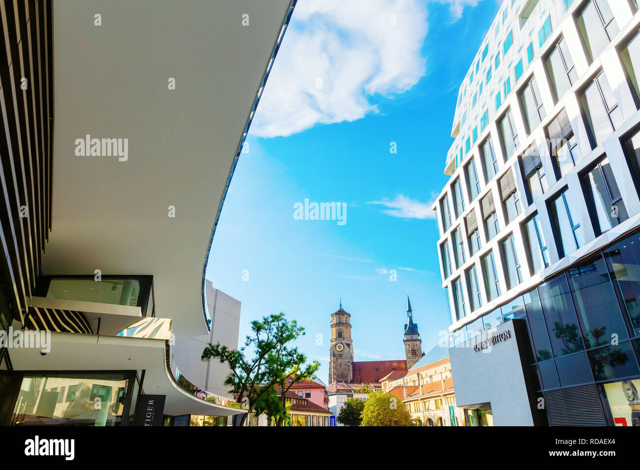 Stuttgart, Germany - September 07, 2018: shopping street in Stuttgart ...