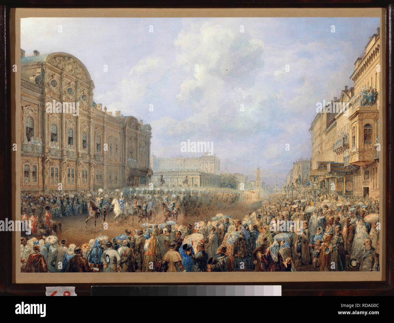 Parade On The Neva Avenue At The Belosselsky-Belozersky Palace. Museum ...