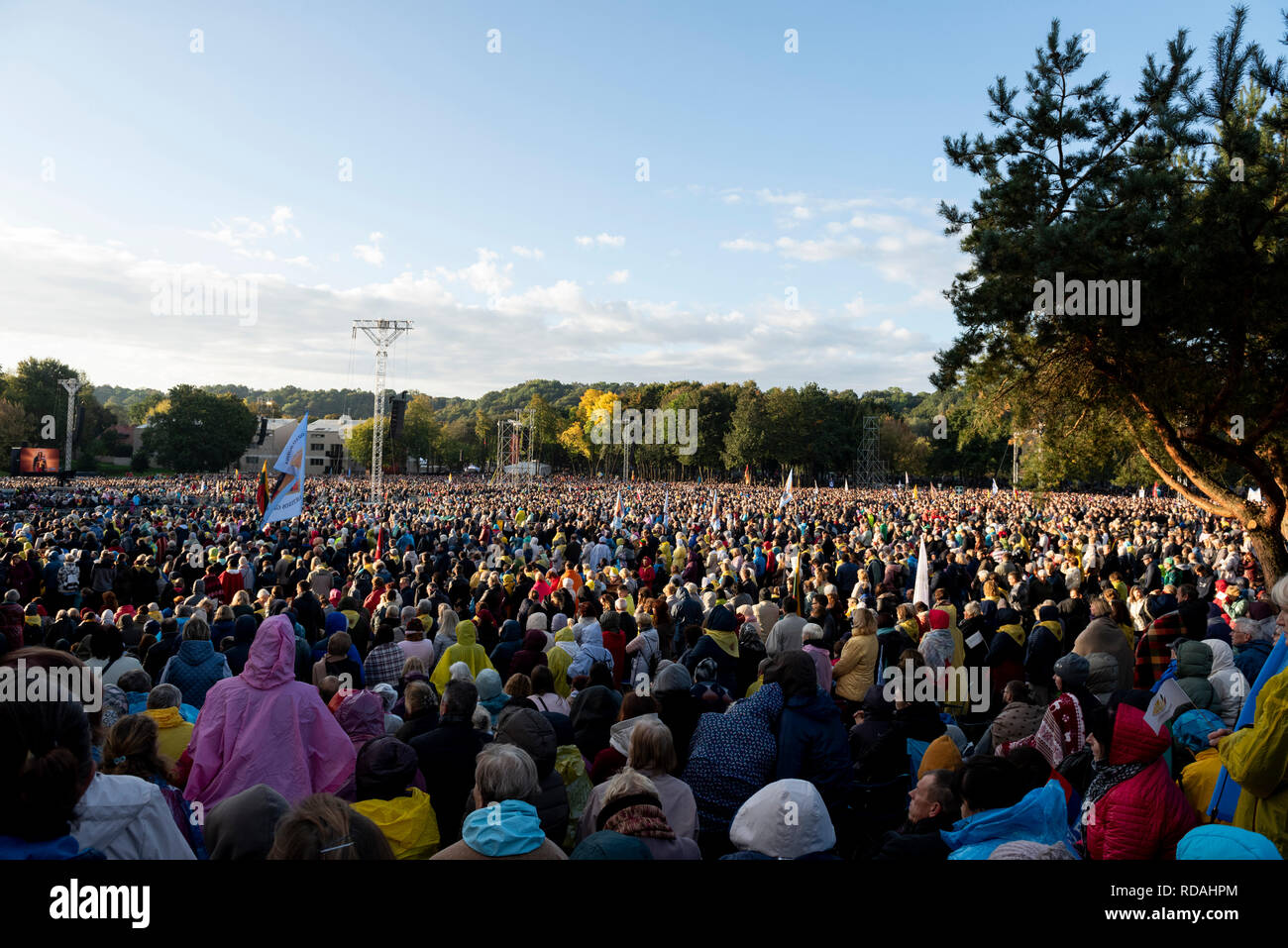 Pope Francis visit to Lithuania. Stock Photo