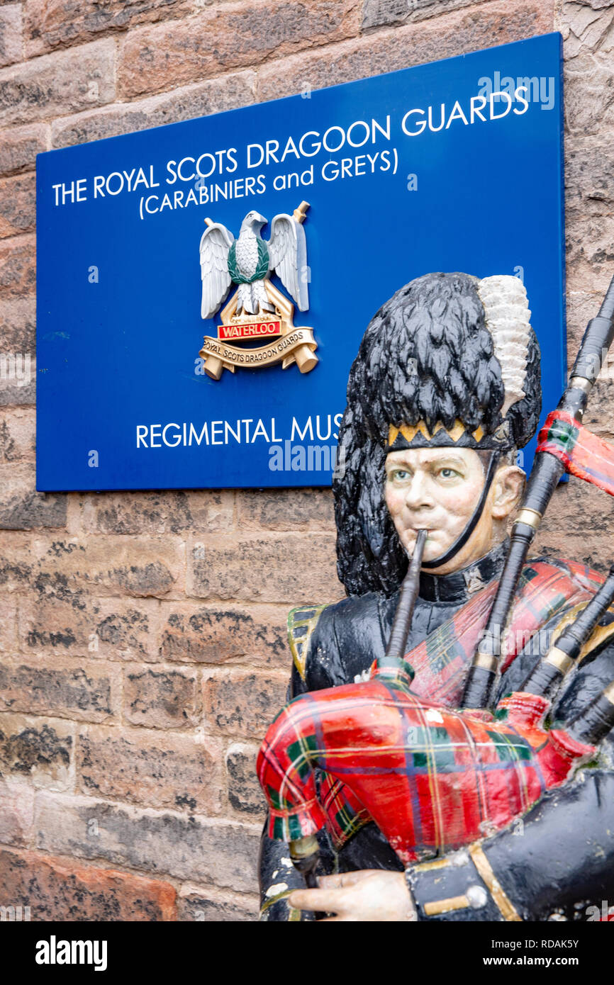 Royal Scots Dragoon Guards regiment at Edinburgh Castle,Edinburgh,Scotland,UK Stock Photo