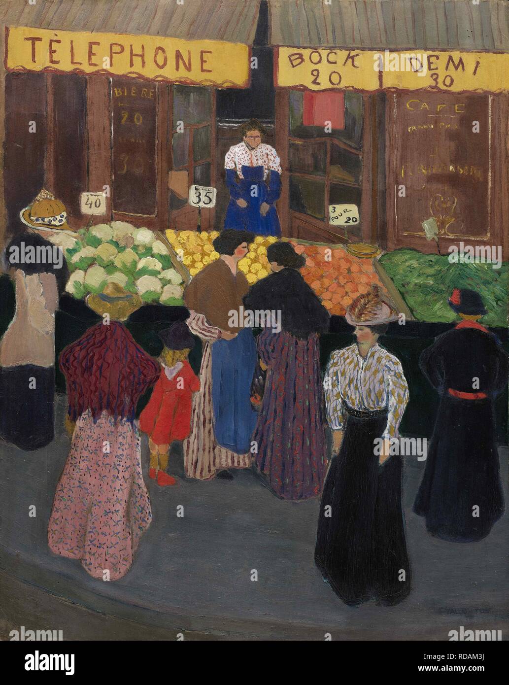 At the market. Museum: PRIVATE COLLECTION. Author: Vallotton, Félix Edouard. Stock Photo