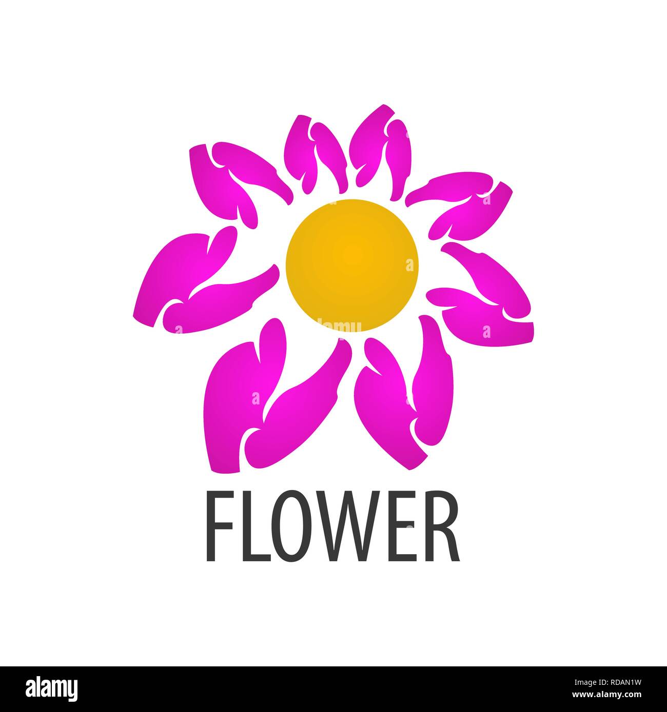 Pink flower logo concept design. Symbol graphic template element vector Stock Vector
