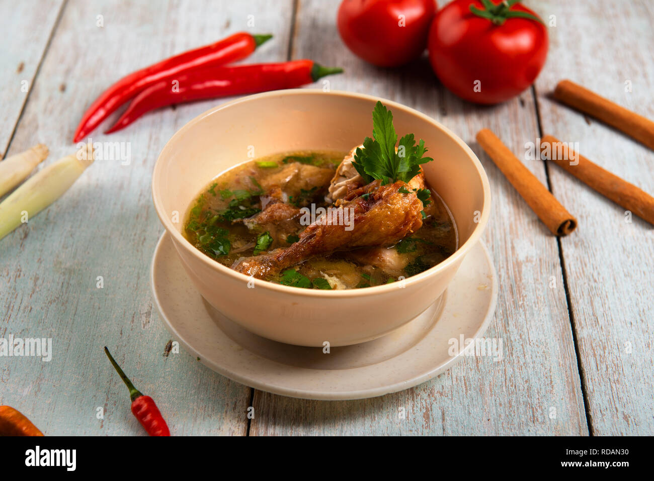 indonesian style chicken soup Stock Photo - Alamy
