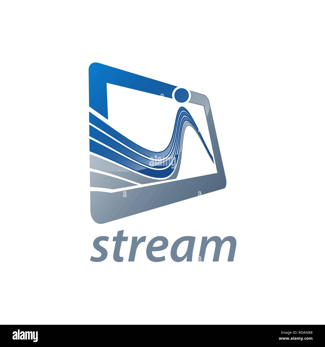 Rectangle stream logo concept design. Symbol graphic template element vector Stock Vector