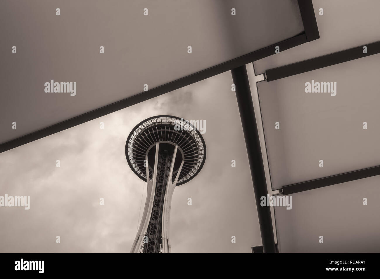 Seattle's icon, the Space Needle in Washington, United States. Stock Photo