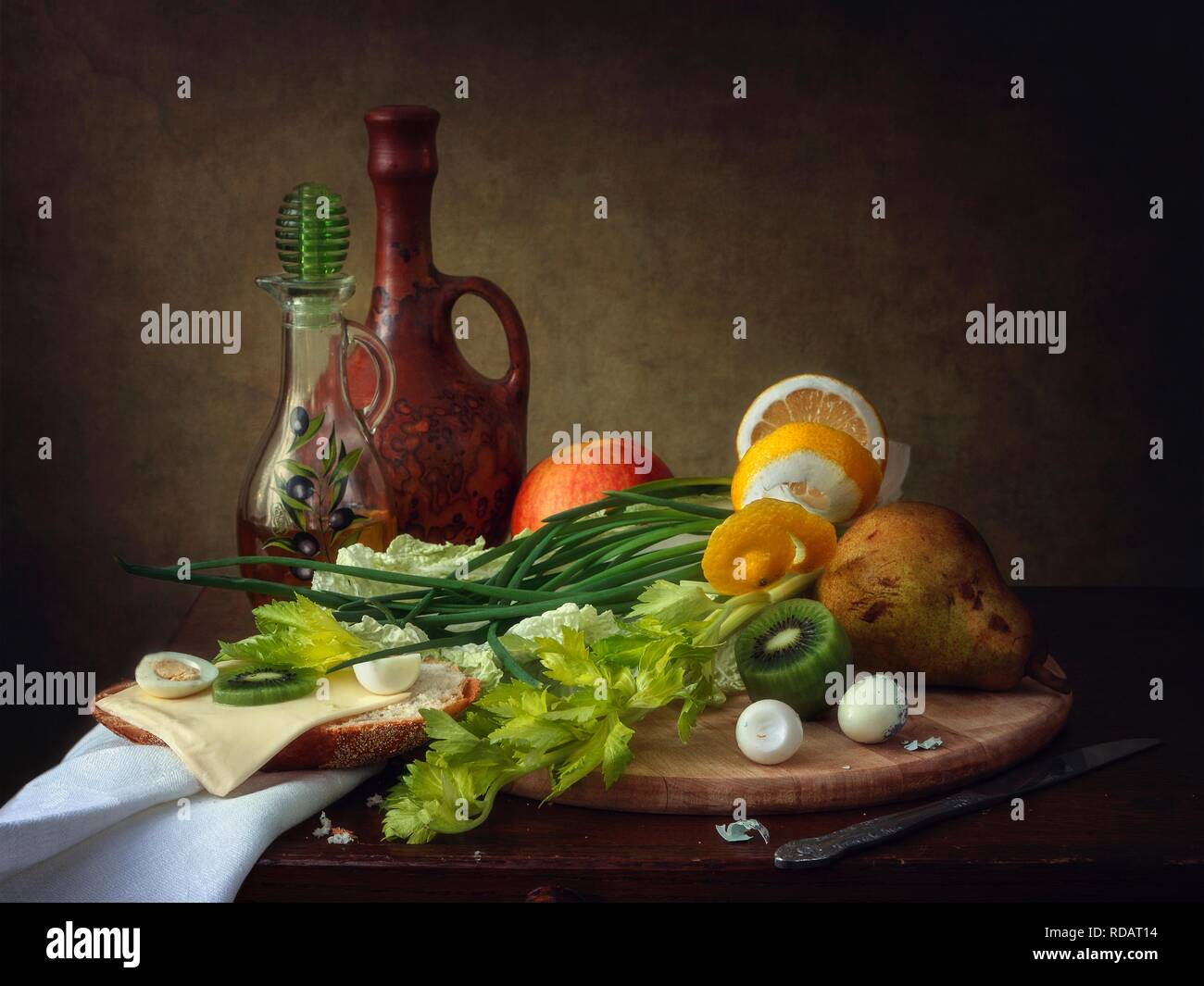 Still life with vegetarian food Stock Photo