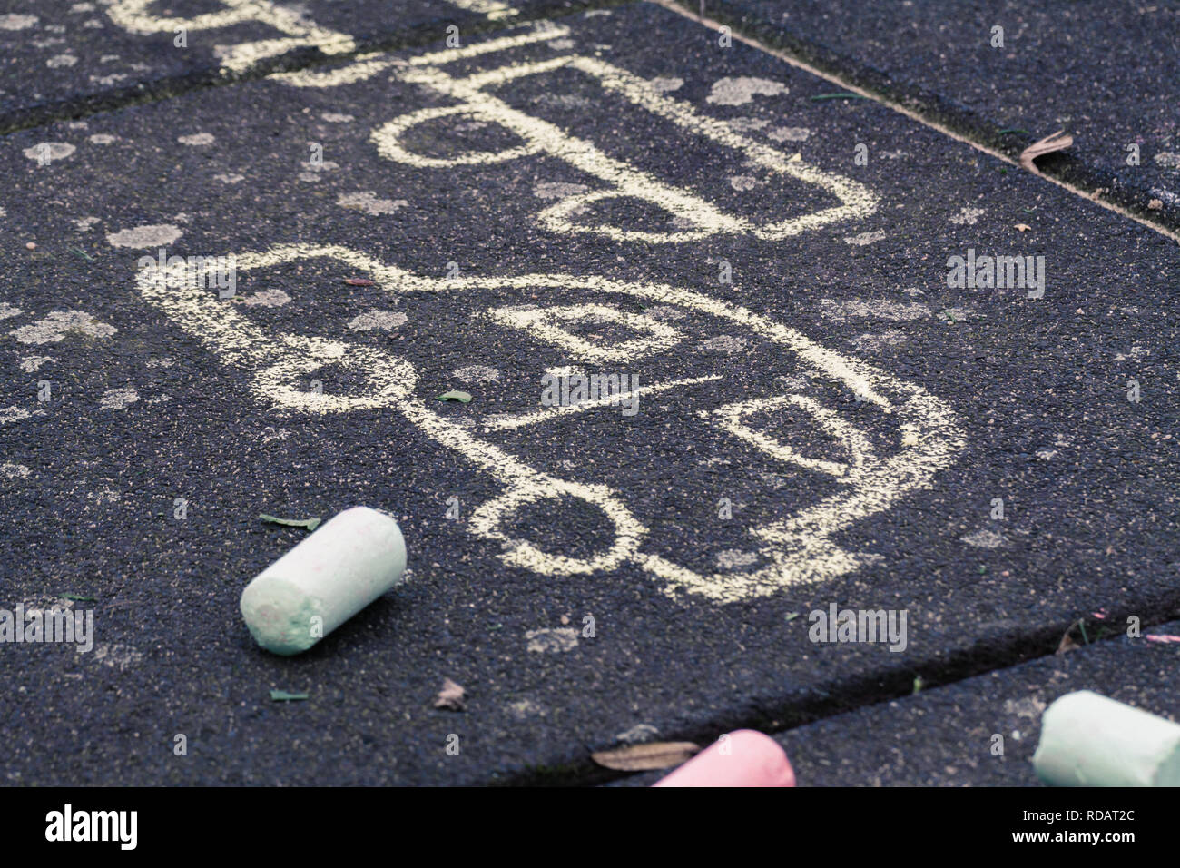 Chalk car Stock Photo Alamy