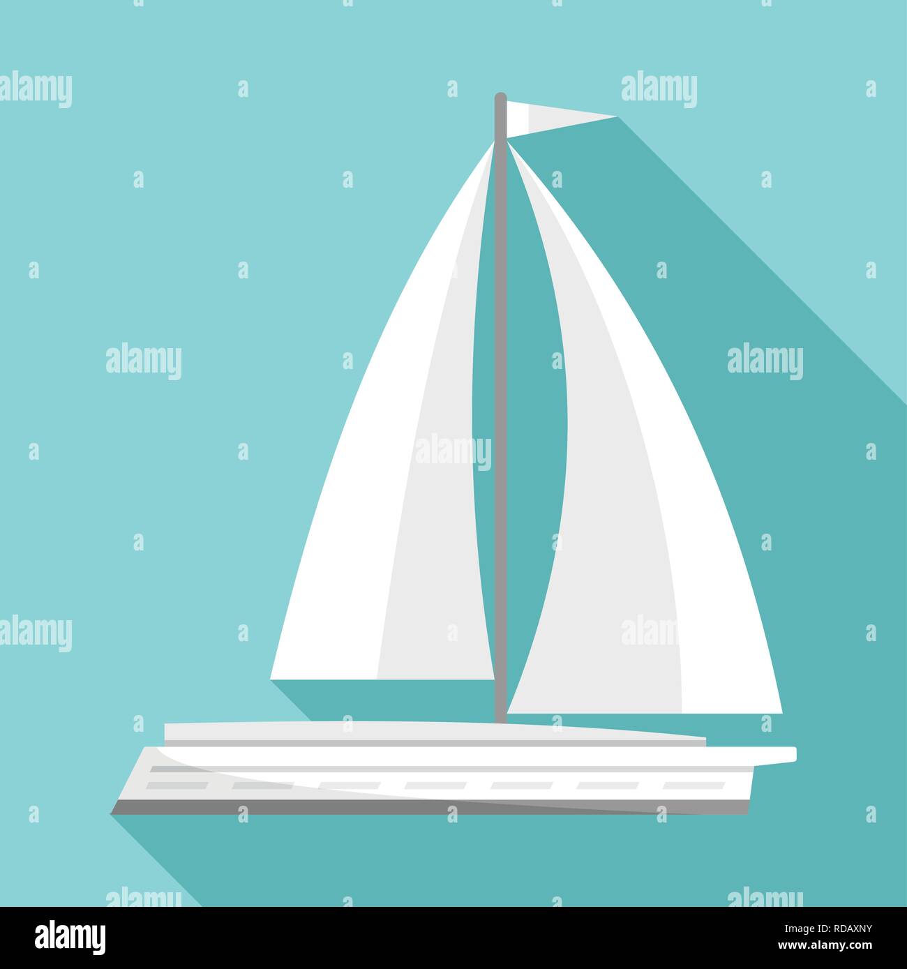 White yacht icon. Flat illustration of white yacht vector icon for web ...