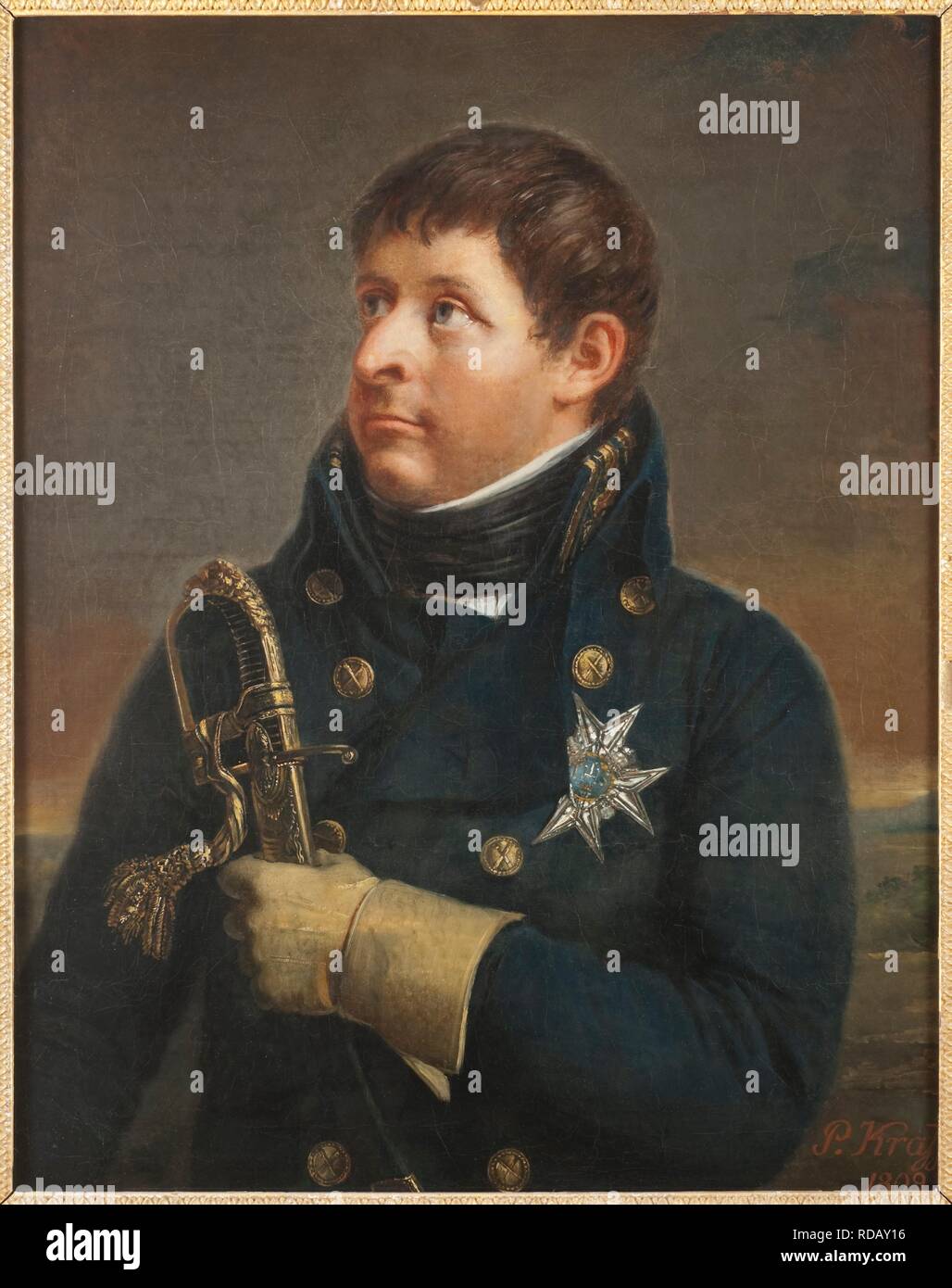 Portrait of Christian August of Schleswig-Holstein-Sonderburg-Augustenborg (1768-1810). Museum: Nationalmuseum Stockholm. Author: Krafft, Per, the Younger. Stock Photo