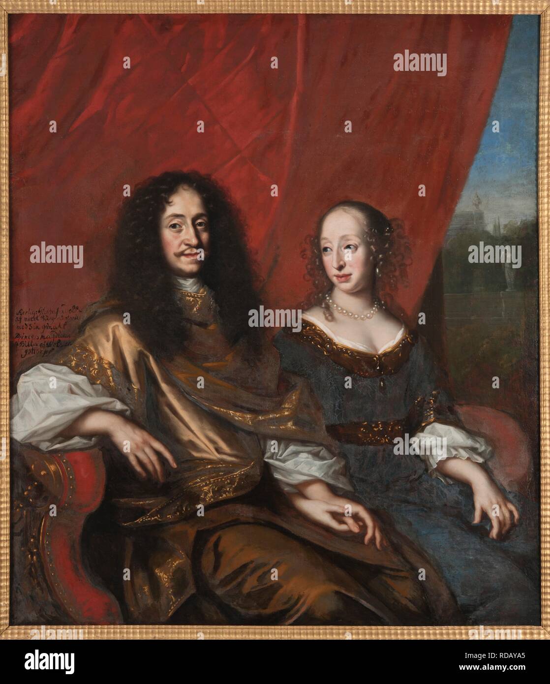 Gustav Adolph (1633-1695), Duke of Mecklenburg-Güstrow and Magdalene Sibylle of Holstein-Gottorp (1631-1719). Museum: Nationalmuseum Stockholm. Author: Ehrenstrahl, David Klöcker. Stock Photo