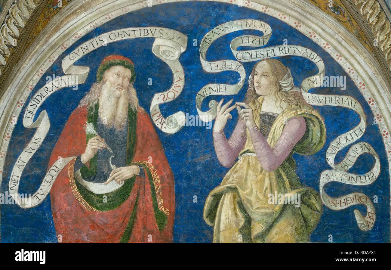 The Prophet Amos and the European Sibyl. Museum: Apostolic Palace, Vatican. Author: Pinturicchio, Bernardino, Workshop of. Stock Photo