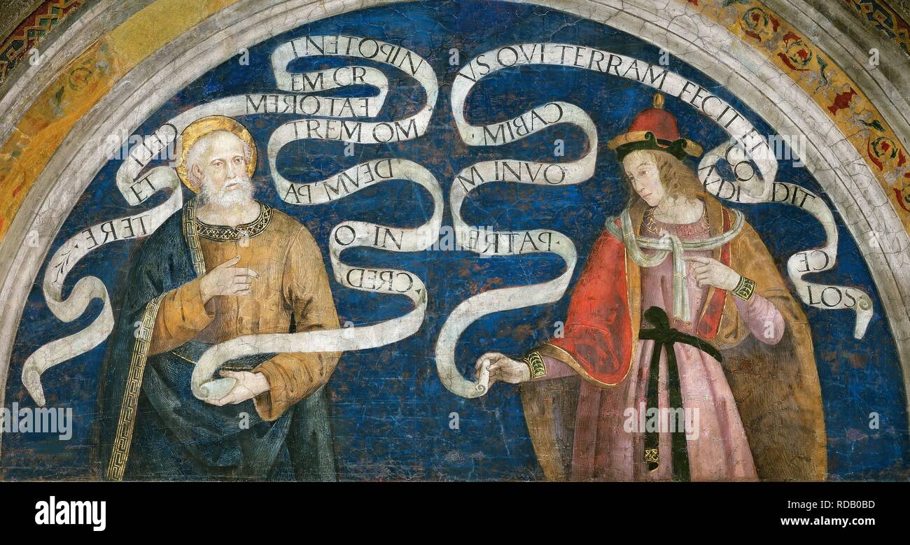 Peter the Apostle and the Prophet Jeremiah. Museum: Apostolic Palace, Vatican. Author: Pinturicchio, Bernardino, Workshop of. Stock Photo