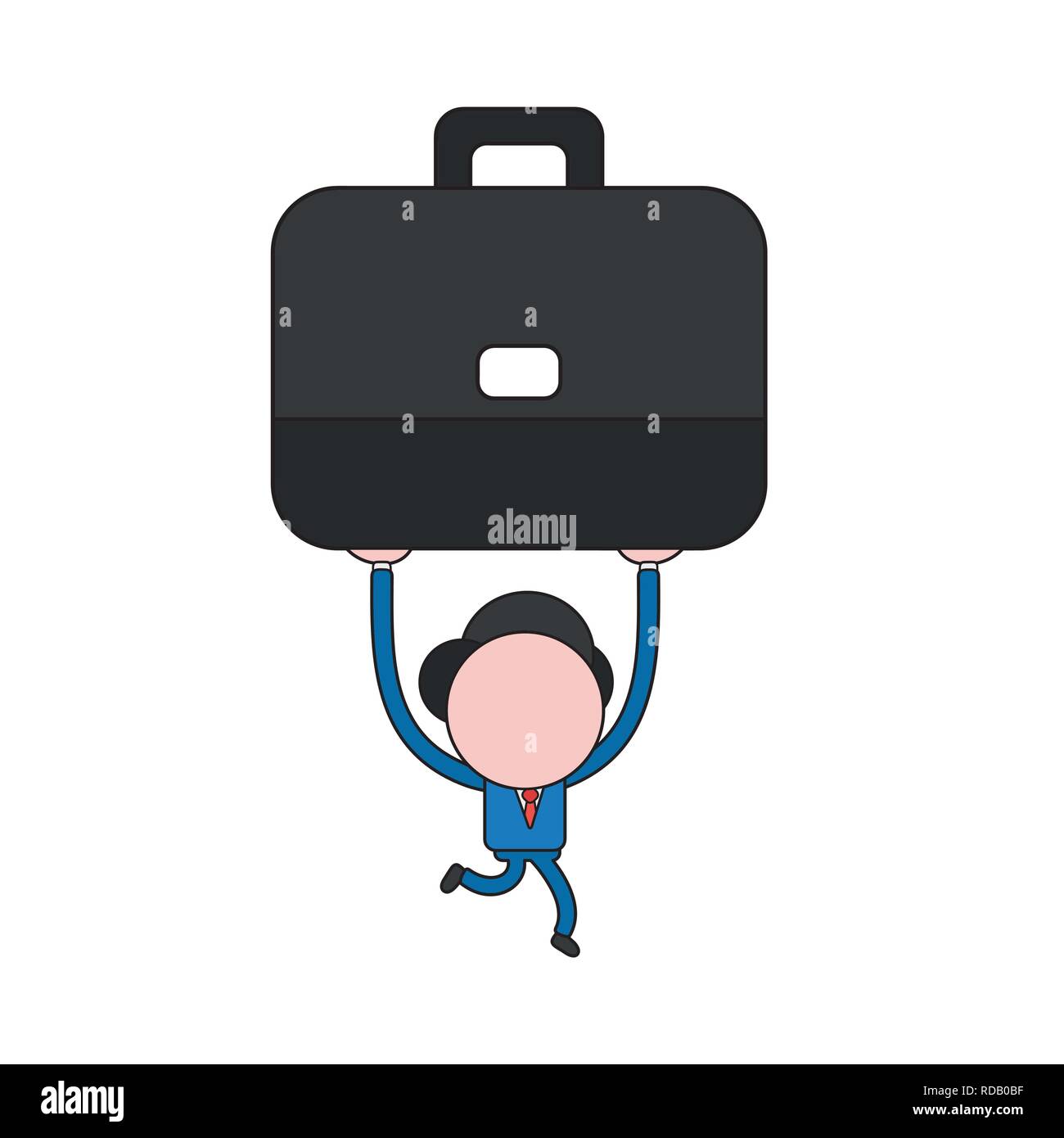 Vector illustration businessman character running and carrying ...