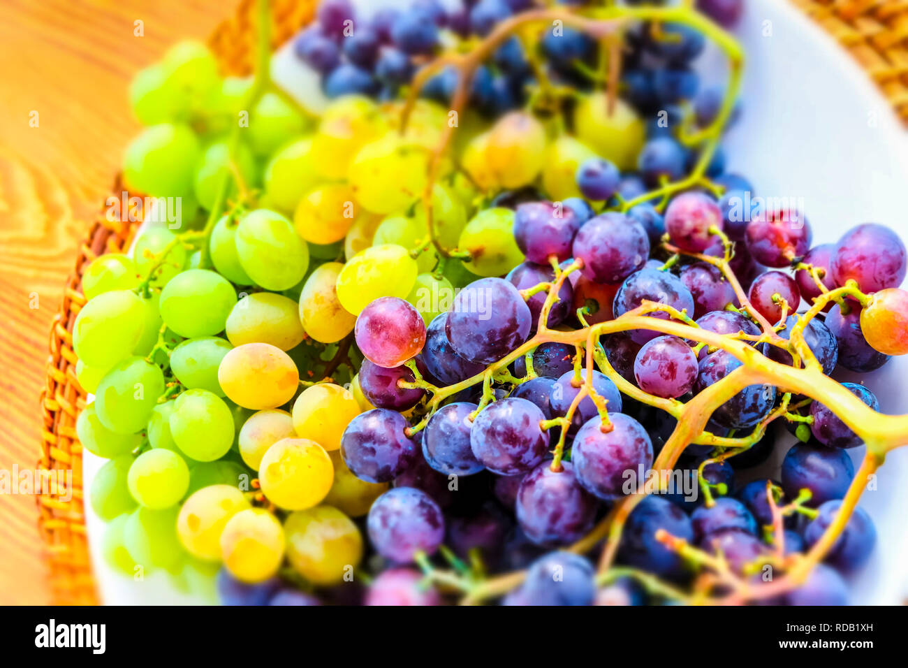 Plate of grapes Stock Photo
