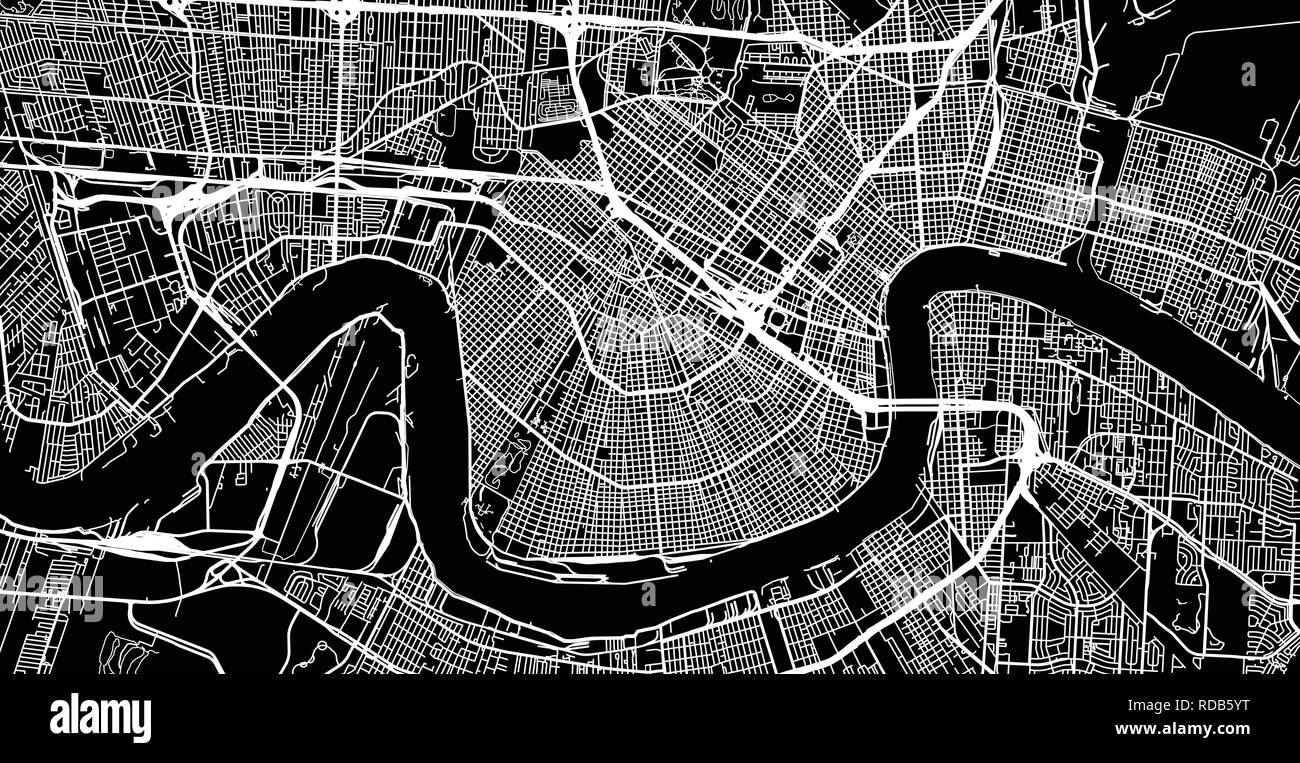 Urban Vector City Map Of New Orleans Louisiana United States Of America Stock Vector Image Art Alamy