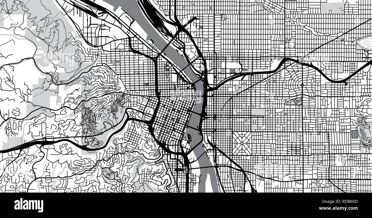 Urban Vector City Map Of Portland Oregon United States Of America Urban Vector City Map Of Portland Oregon United States Of America RDB60D 