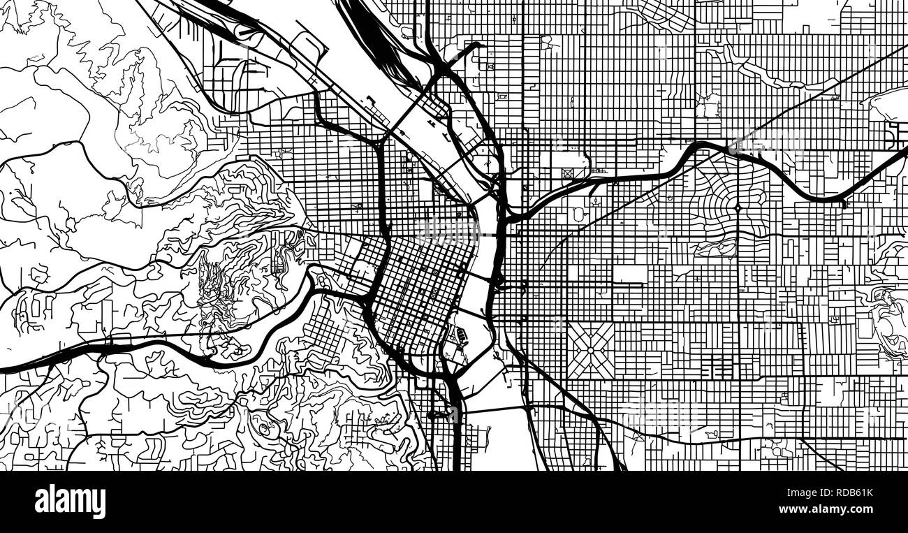 Street Map Of Portland Oregon Urban Vector City Map Of Portland, Oregon, United States Of America Stock  Vector Image & Art - Alamy