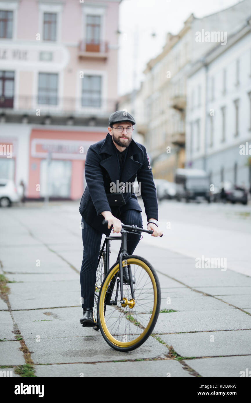 riding bicycle to work