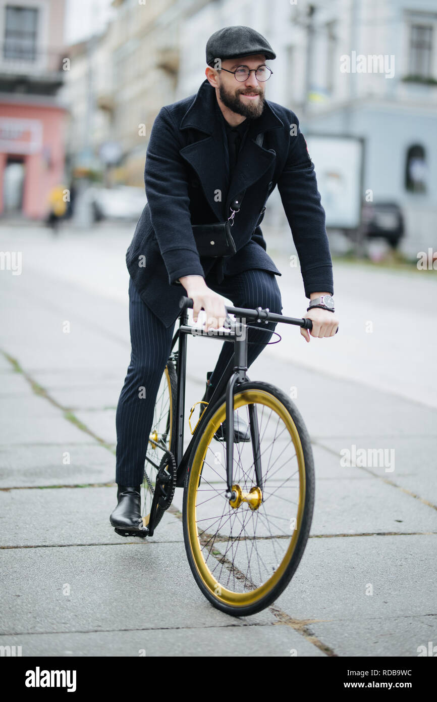 riding bicycle to work