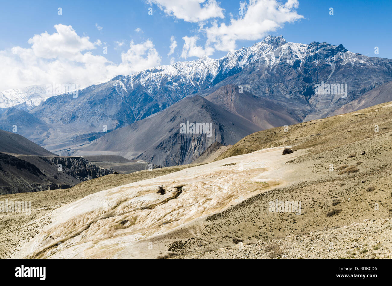 Salt deposit on the way from Muktinath to Kagbeni, Annapurna Circuit