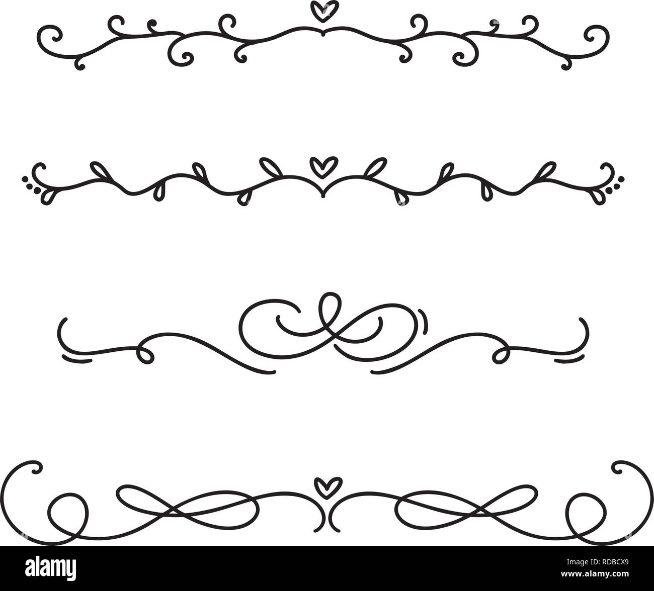 Vector vintage line elegant dividers and separators, swirls and corners  decorative ornaments. Floral lines filigree design elements. Flourish curl  ele Stock Vector Image & Art - Alamy