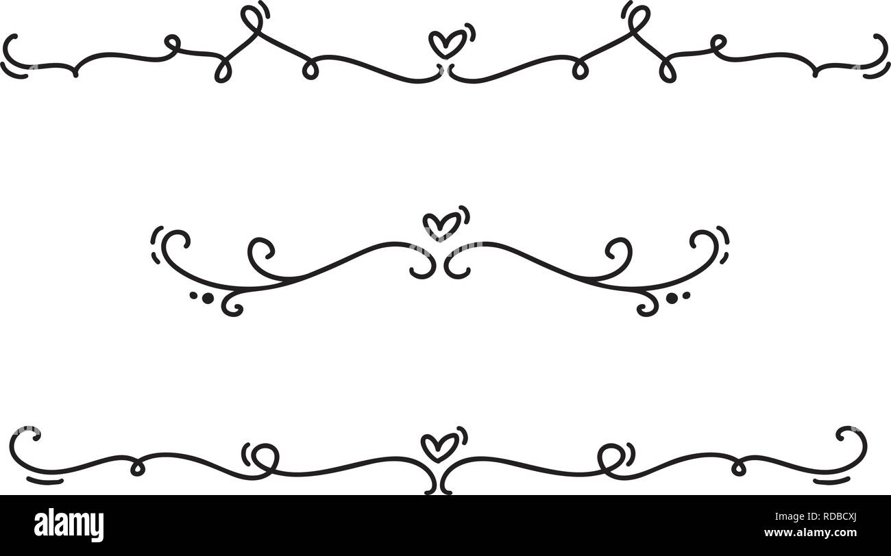 Vector Set of Design Elements, Black Decorative Lines Isolated on White  Background, Calligraphic Swirls. Stock Vector - Illustration of decoration,  invitation: 137350527
